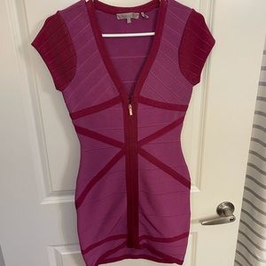 Bodycon front zip minidress